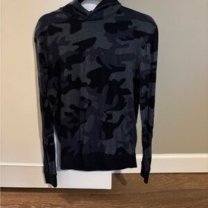 Men's GreysonHooded Camouflage Knit Sweater - Black & Gray